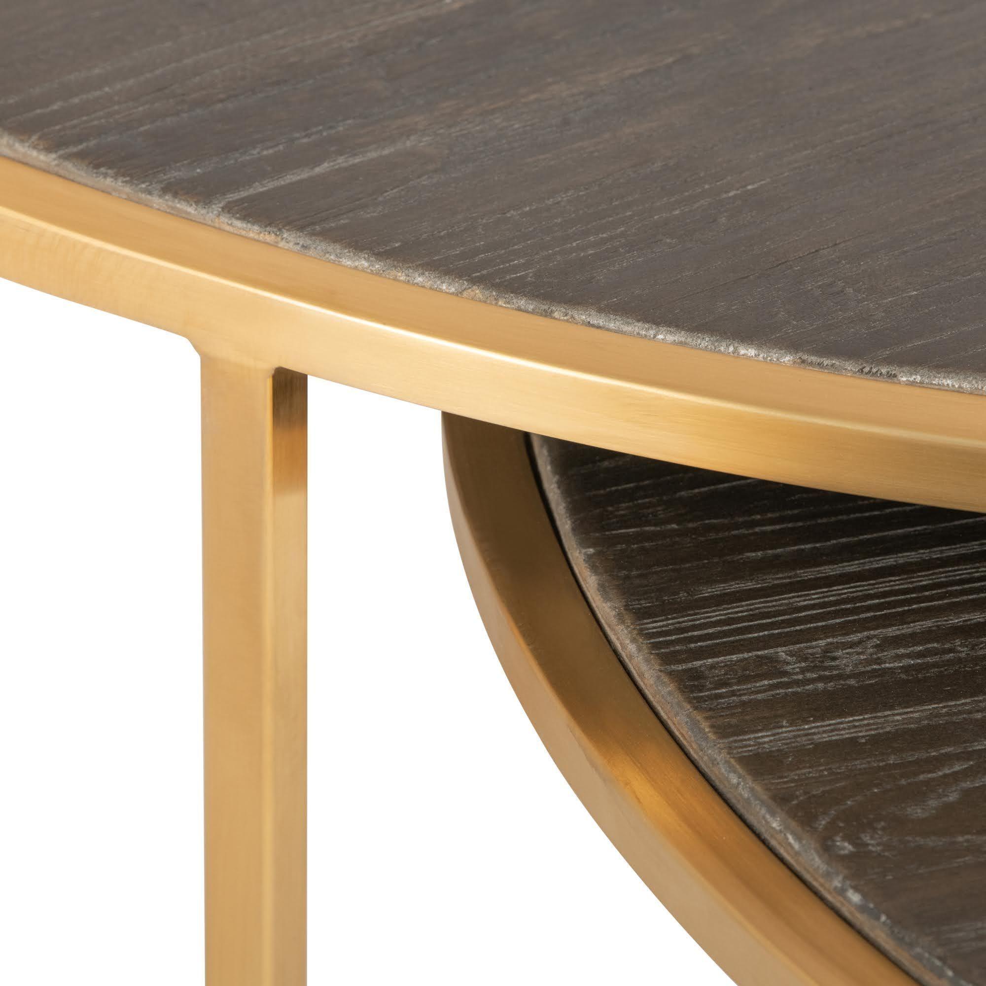 Set 2 mesa de centro Norman madera de olmo y acero-2