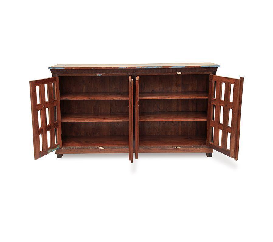 Buffet Bengala madera reciclada y vidrio.-2