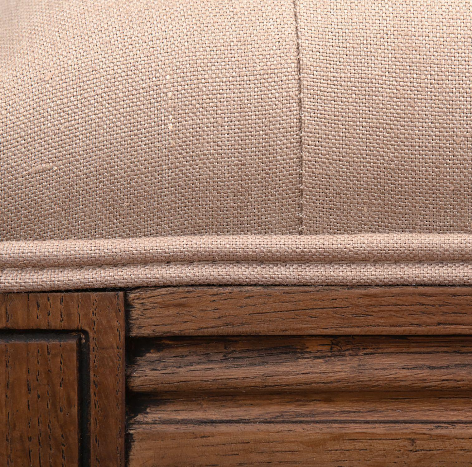 Banca  Assam de madera de roble y tela-3