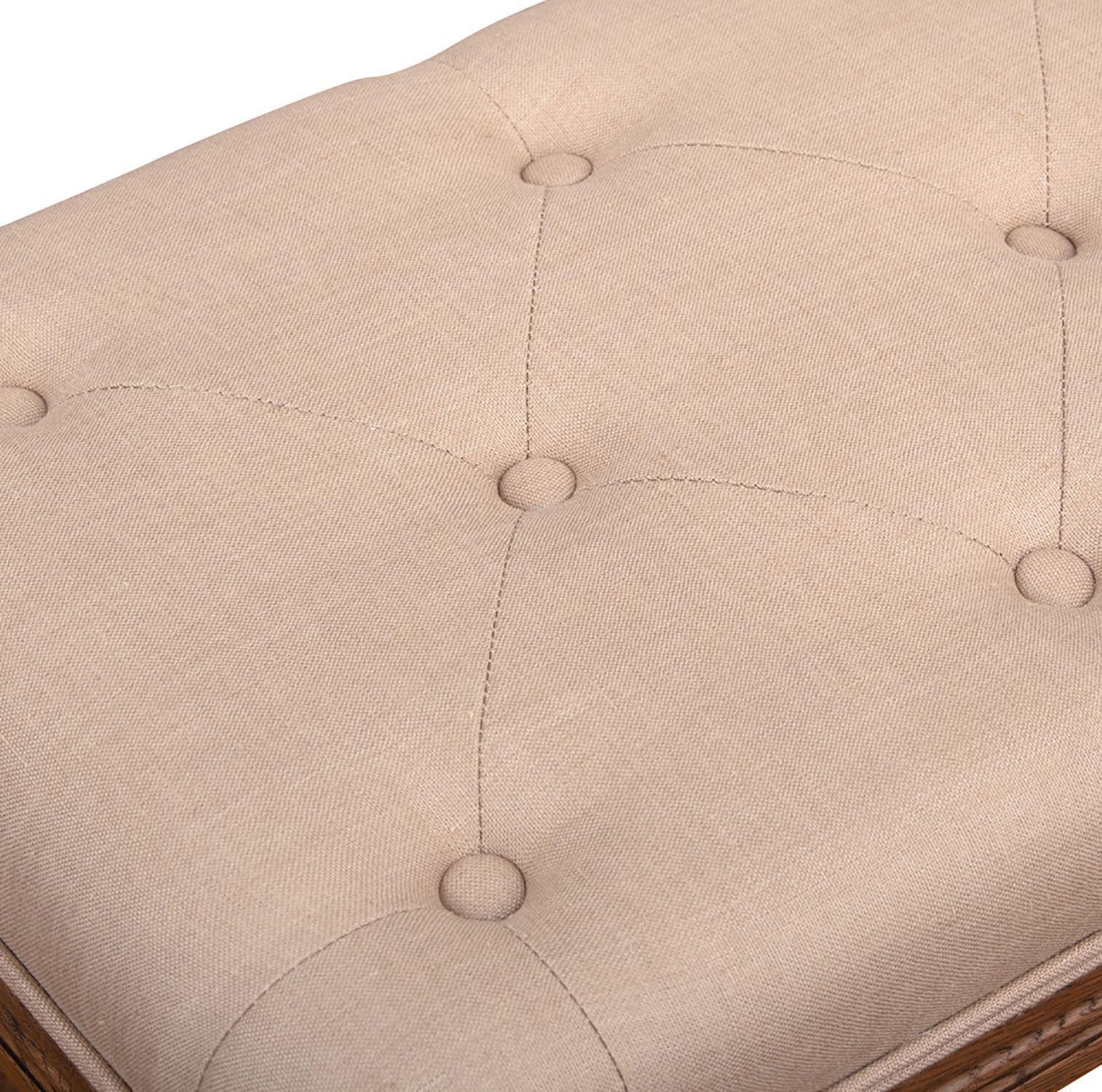 Banca  Assam de madera de roble y tela-5