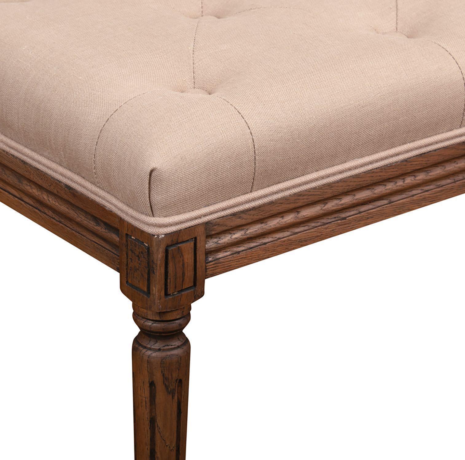 Banca  Assam de madera de roble y tela-6