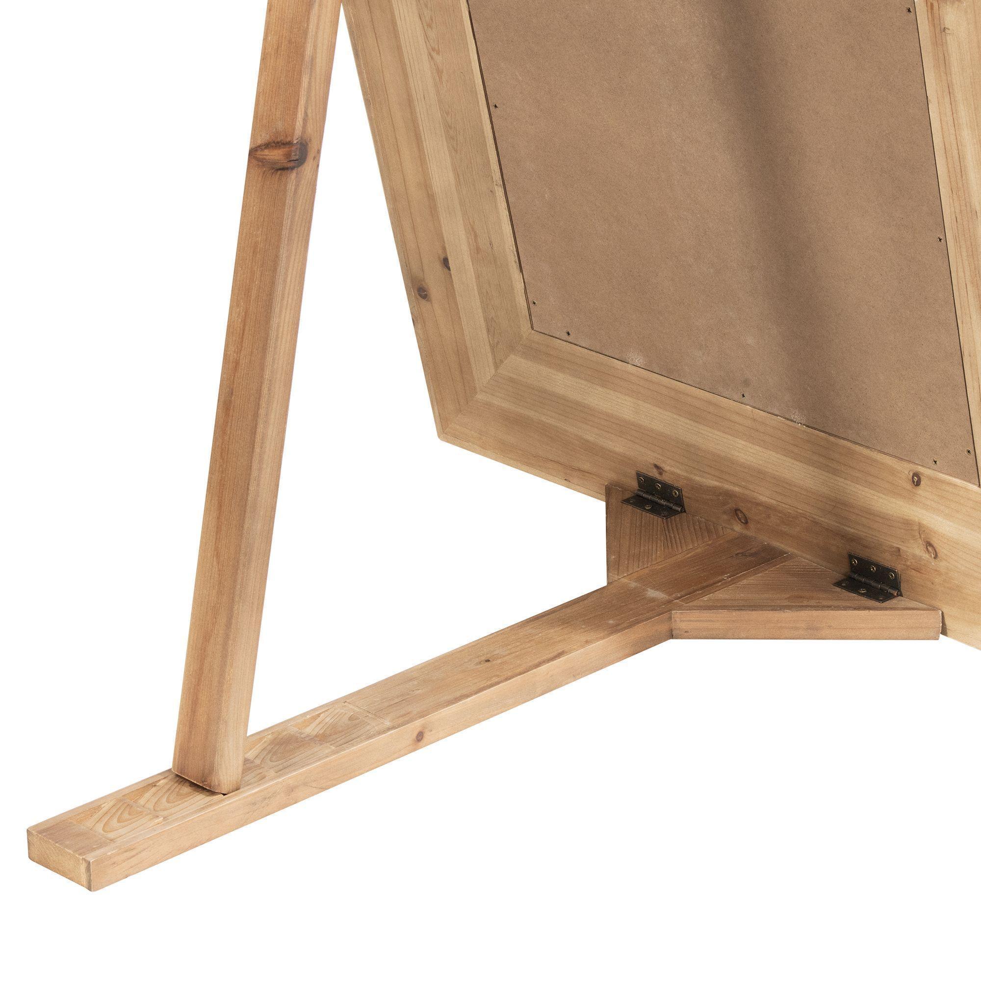 Espejo Longan de pie de madera de abeto -4