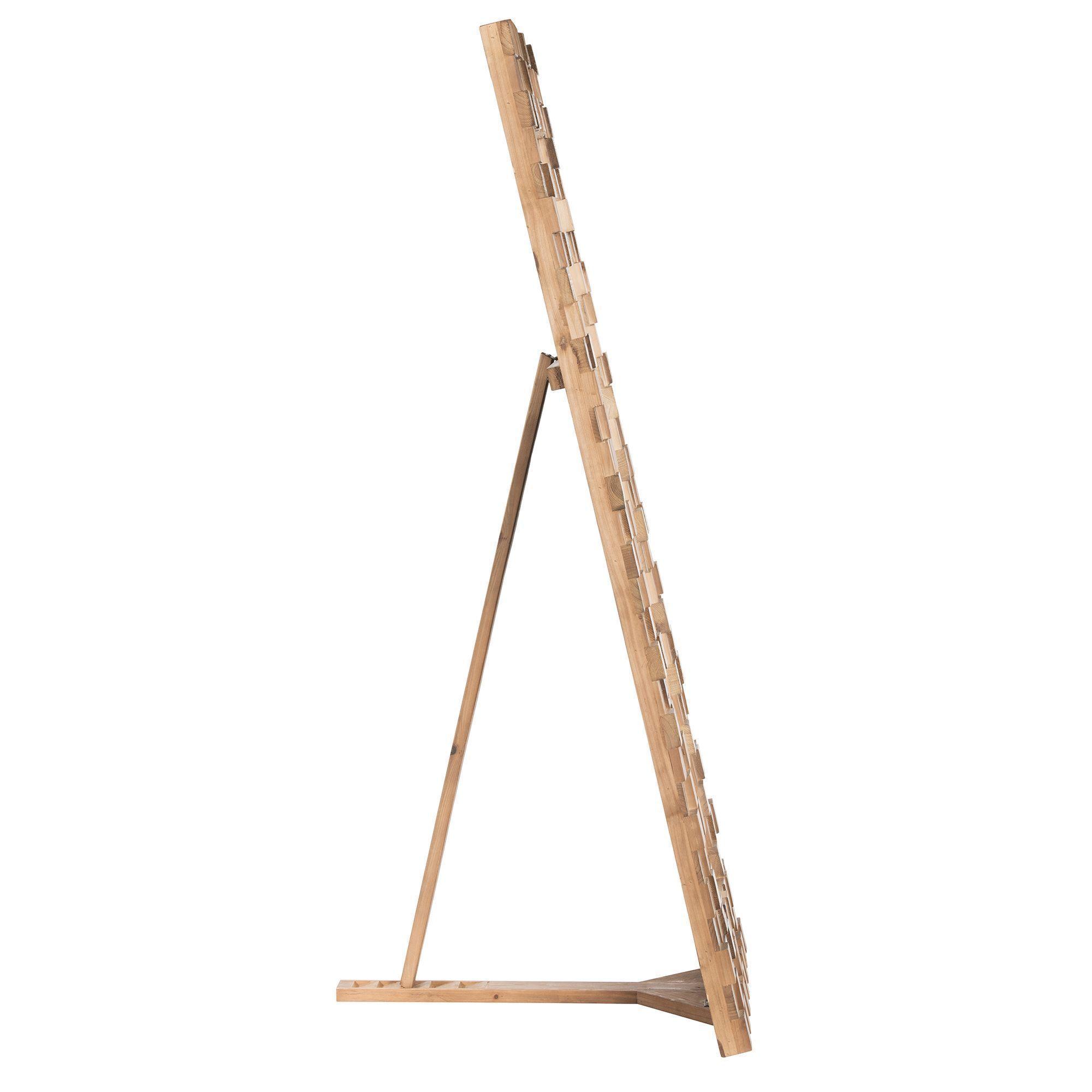 Espejo Longan de pie de madera de abeto -3