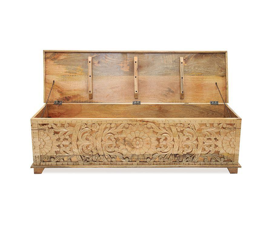 Mesa Lateral Bikaner madera reciclada importada de India. se puede usar como baul-2