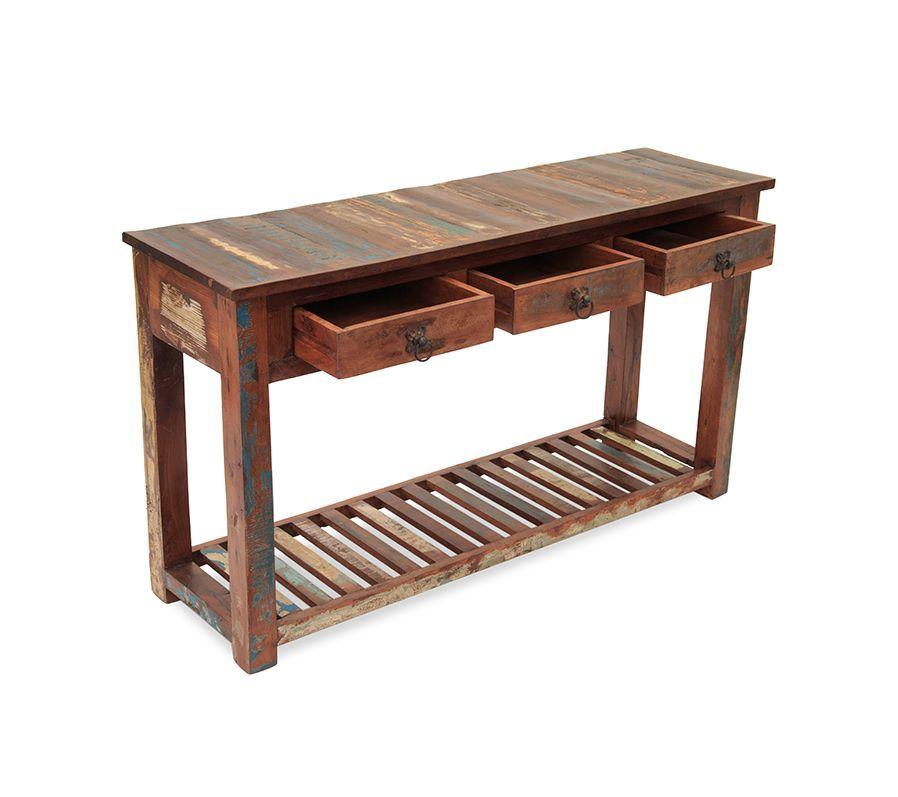 Arrimo Gaya de madera reciclada importado de India.-3