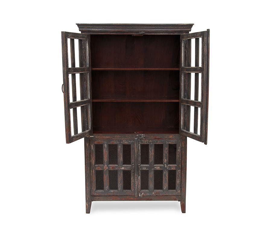 Vitrina Hubli de madera reciclada y vidrio-3
