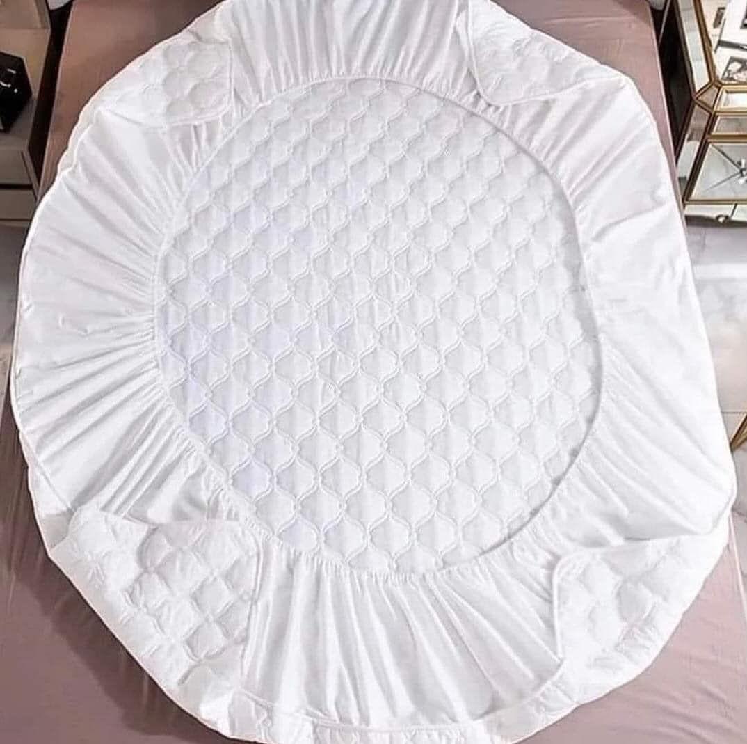cubre colchón blanco 2 plaza protector impermeable 2 funda de almohada-3
