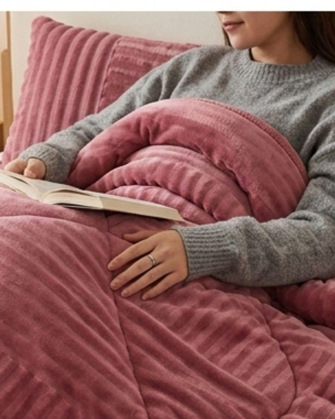 COBERTOR DE INVIERNO CON CHIPORRO RELIEVE LINEAS ELEGANTE KING UNICOLOR QUITA FRÍO NR TFI-4