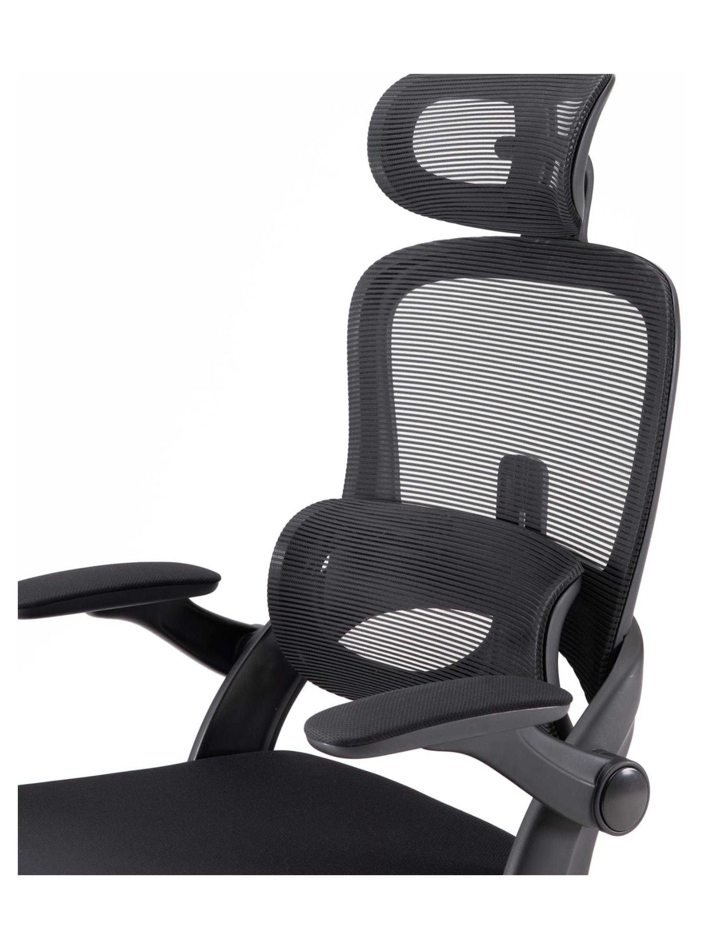 SILLA ERGONOMICA DE OFICINA CON POSA BRAZO Y RESPALDO LUMBAR-3