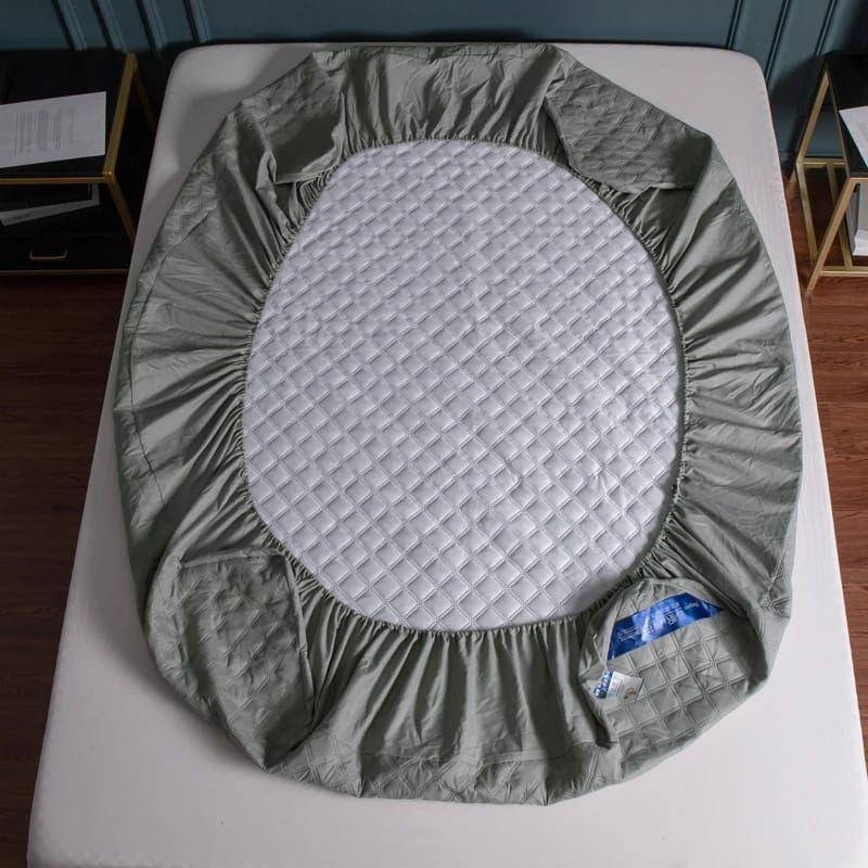 cubre colchón GRIS 2 plaza protector impermeable 2 funda de almohada-2