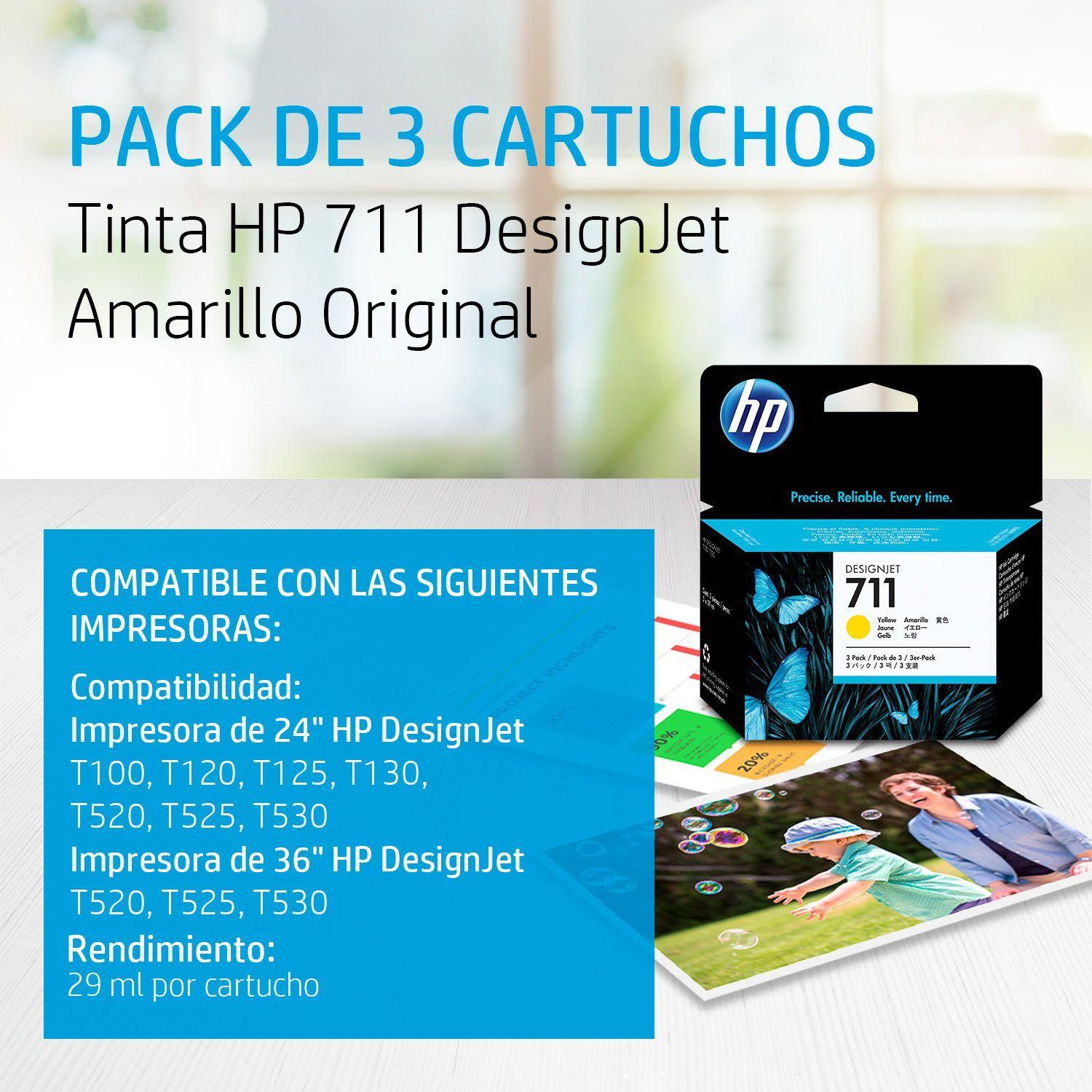 TINTA HP 711 Yellow 3-Ink Multipack  29 ml x 3-1