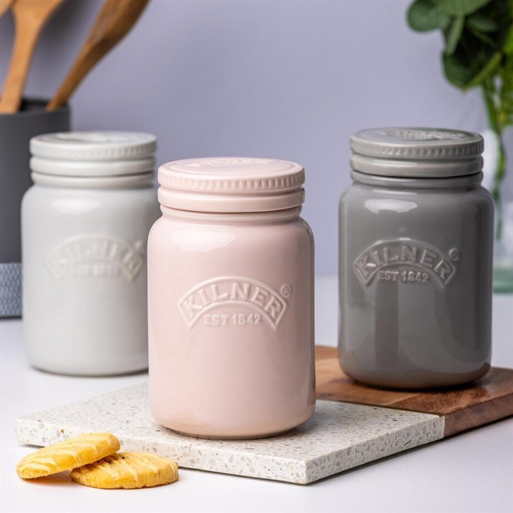 Frasco Kilner Push Top Cer mica Gris 0 6Lt-2