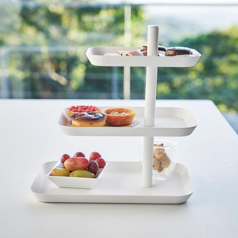 Set Platos Giratorios 3 Niveles Tower Blanco-3