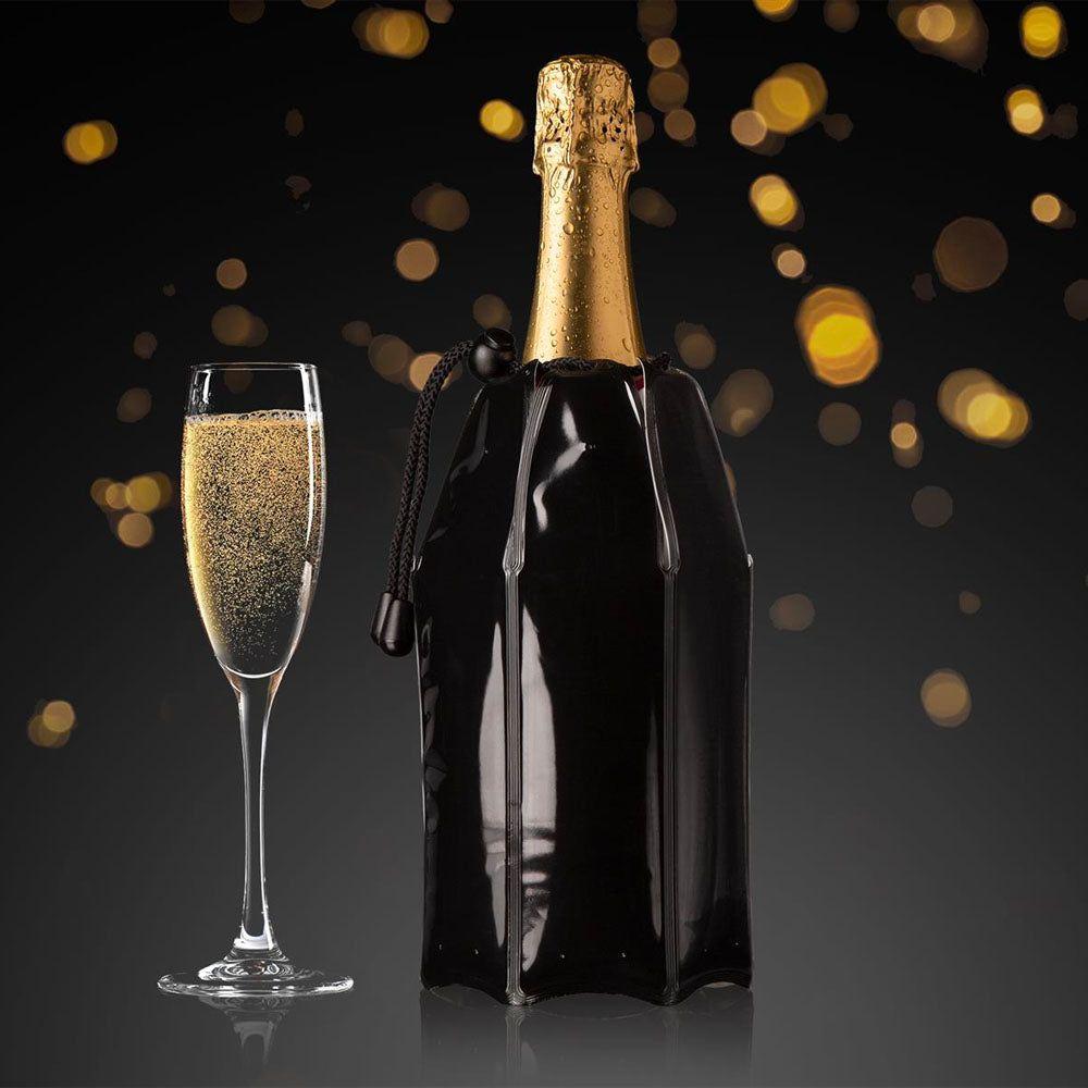 Enfriador Champagne Negro VacuVin-1