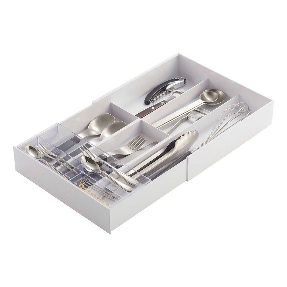 Organizador Cubiertos Extensible Blanco-0