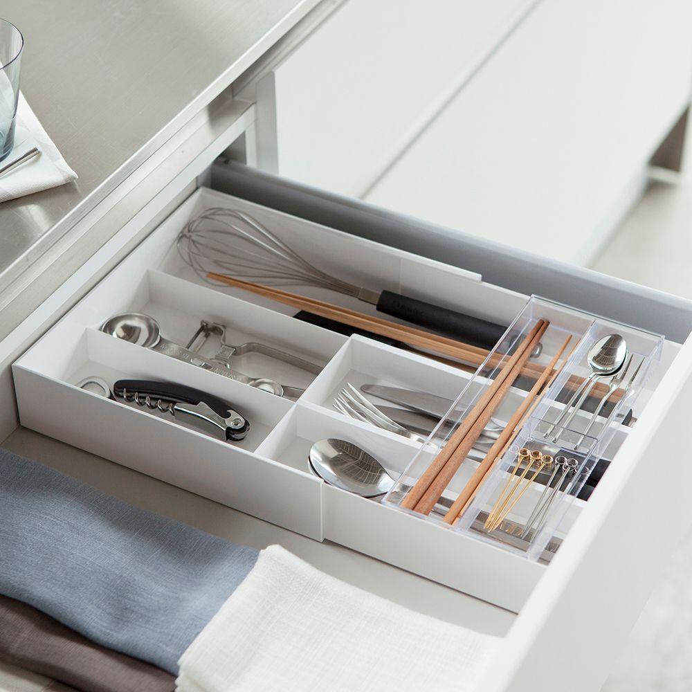 Organizador Cubiertos Extensible Blanco-2