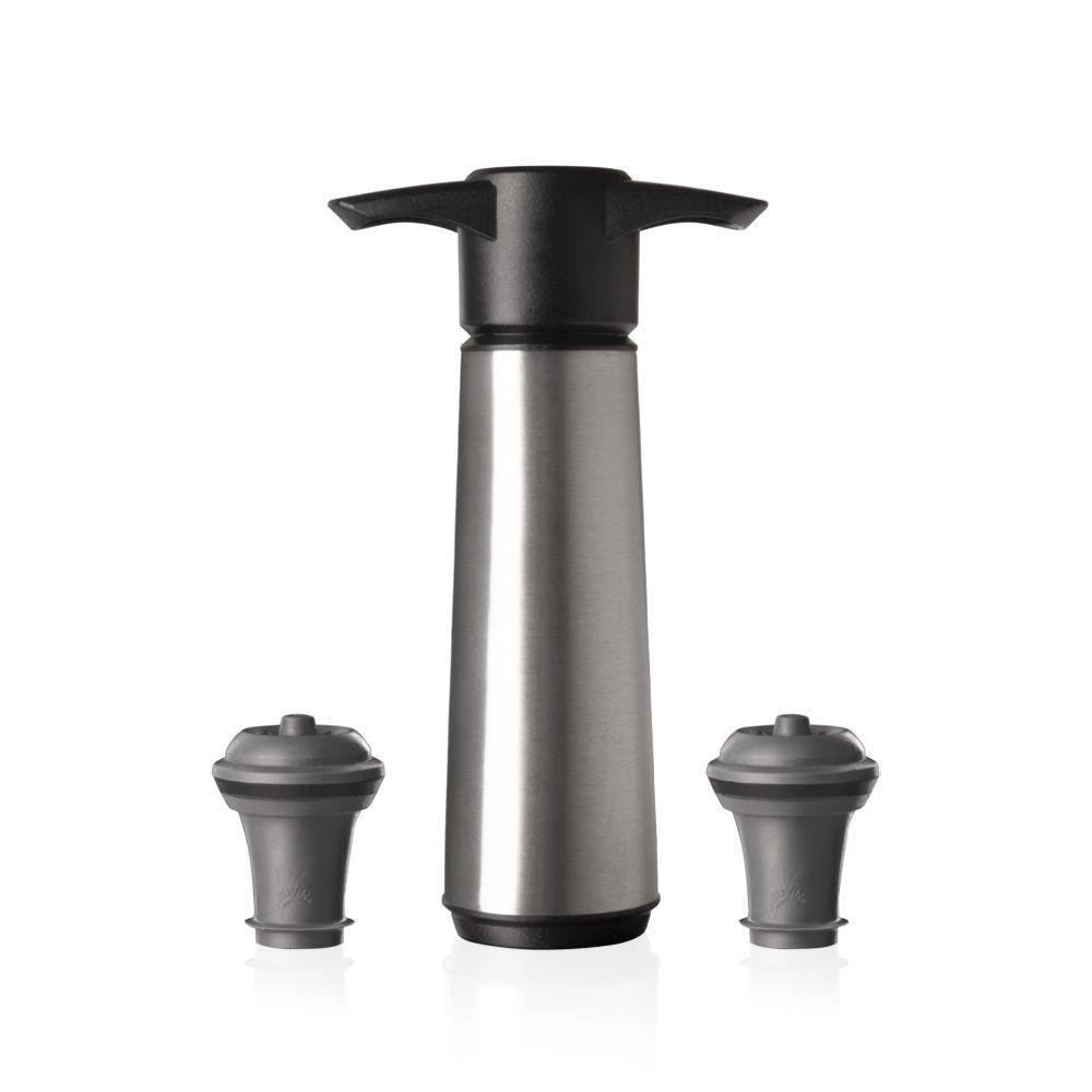 Set Bomba y 2 Tapones de Vac o para Vino Acero Inoxidable-2