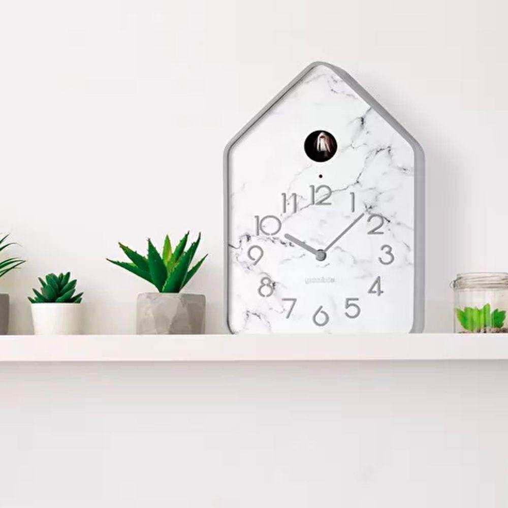 Reloj CuCkoo Mármol con Péndulo Gris Claro-0