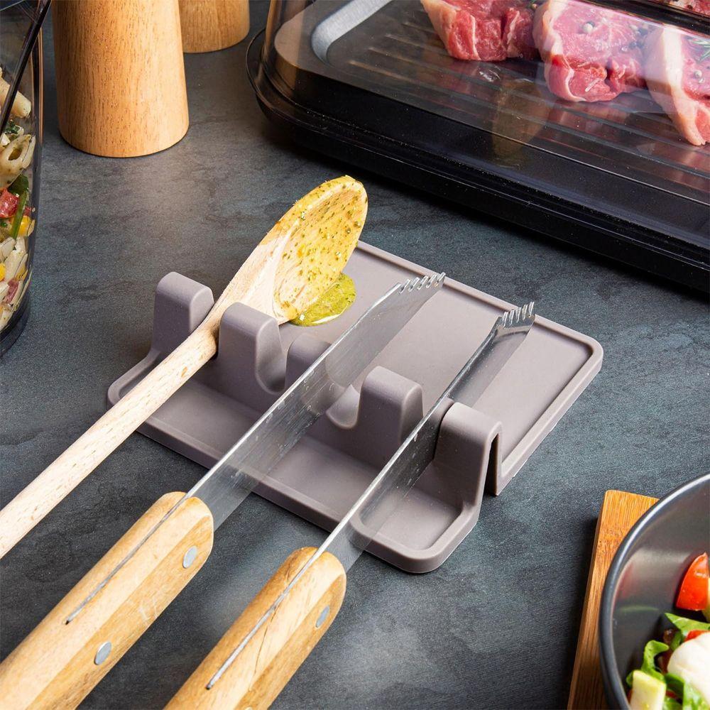 Soporte Silicona Utensilios Cocina Gris-3