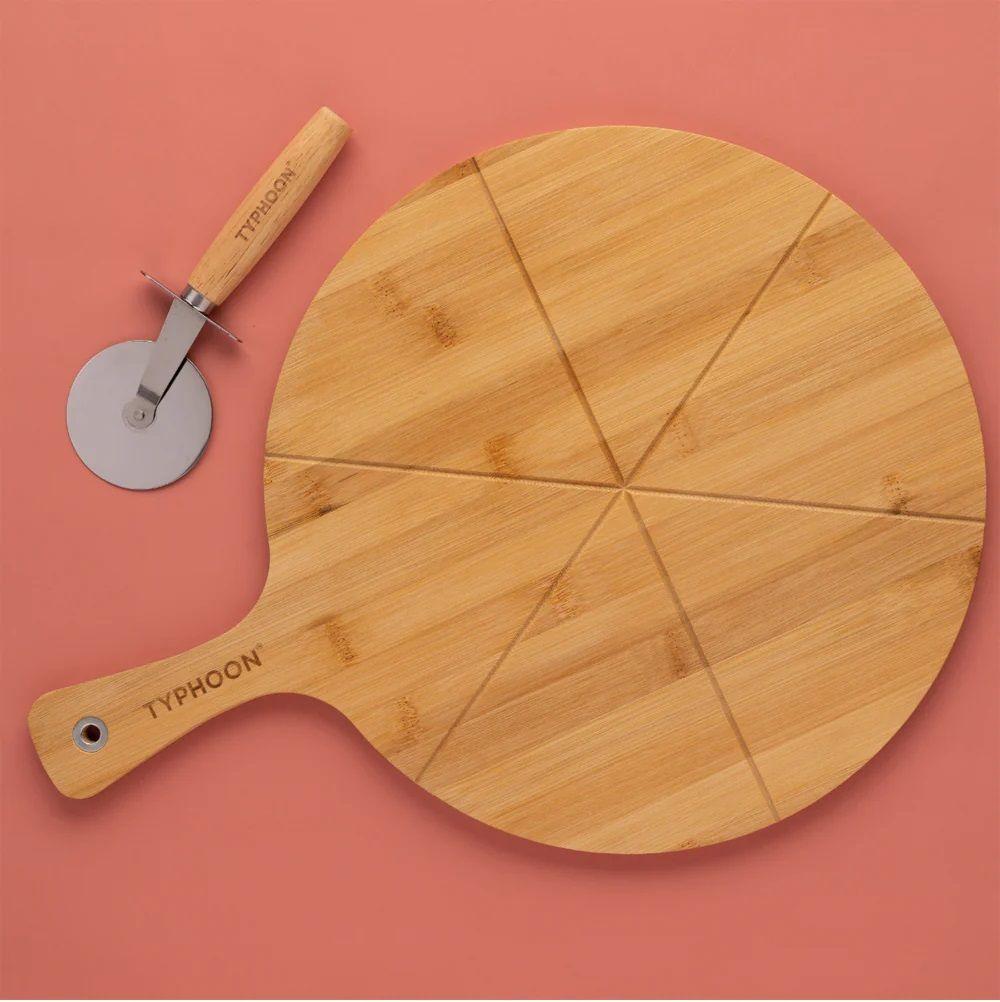 Set Tabla Pizza Bamb y Cortador-5
