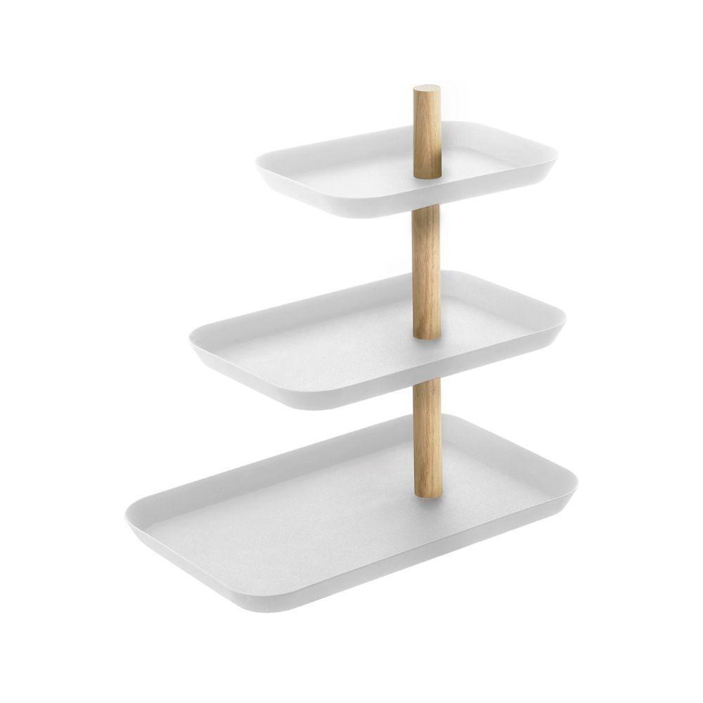 Soporte Accesorios 3 Bandejas Giratorias Blanco-6