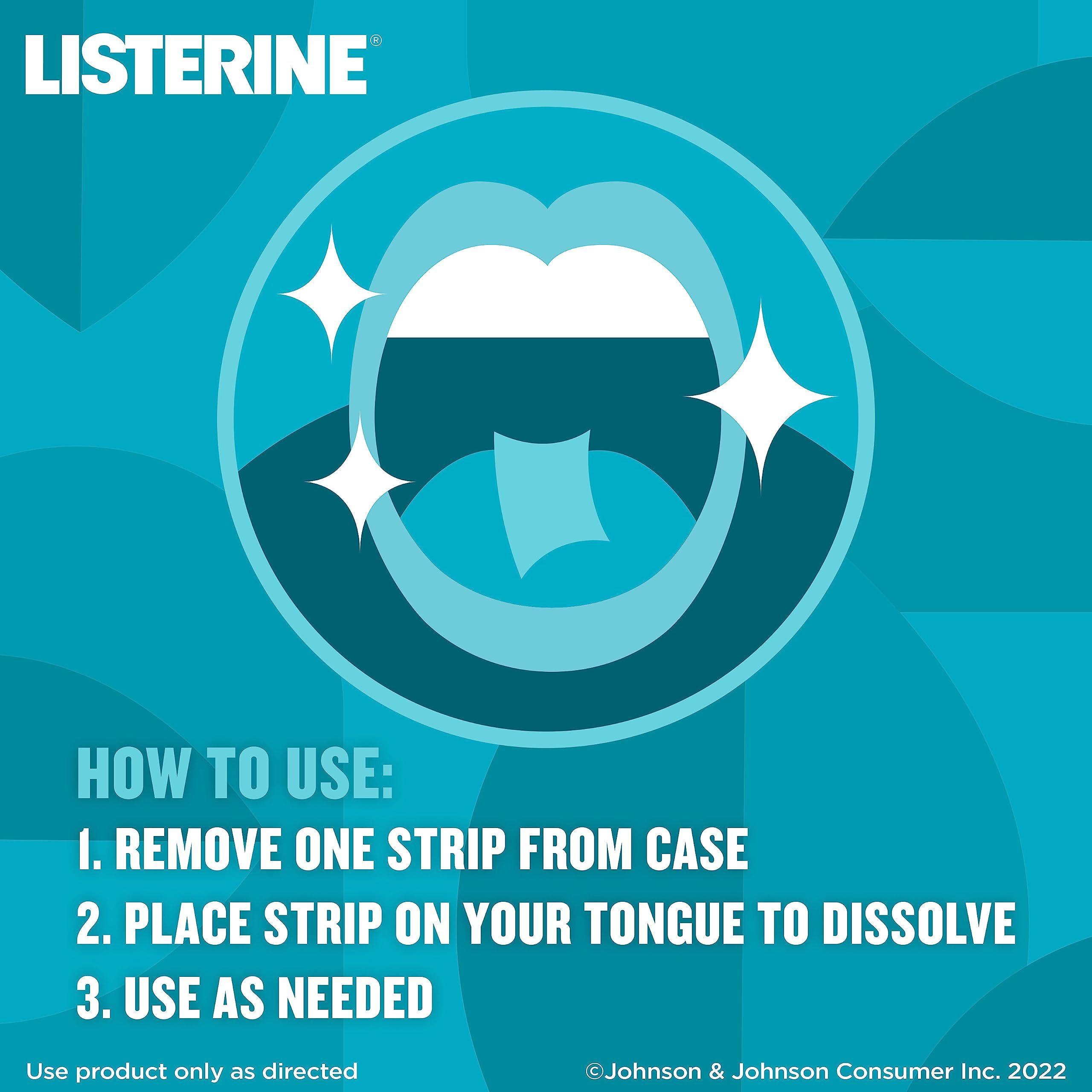 Tiras para el aliento Listerine Cool Mint Pocketpaks, 24 tiras x 3 paquetes-2