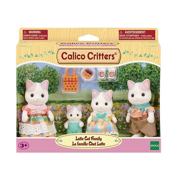 Figuras de muñecas coleccionables Calico Critters Latte Cat Family-1