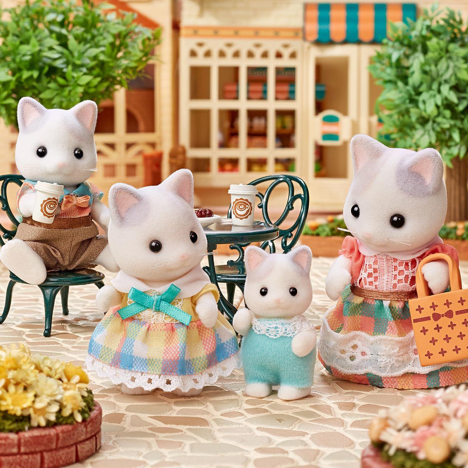 Figuras de muñecas coleccionables Calico Critters Latte Cat Family-2