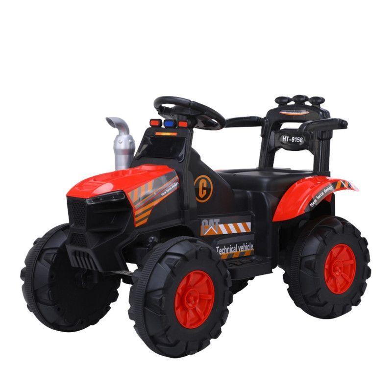 Auto Batería Tractor Eléctrico Infantil Constructor Rojo-0