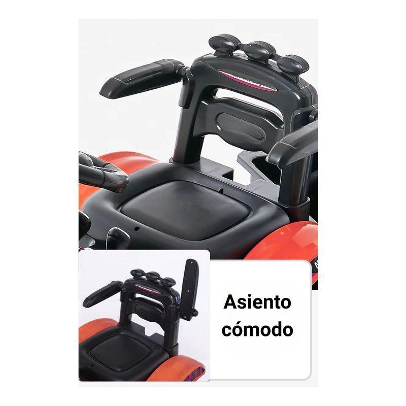 Auto Batería Tractor Eléctrico Infantil Constructor Rojo-3
