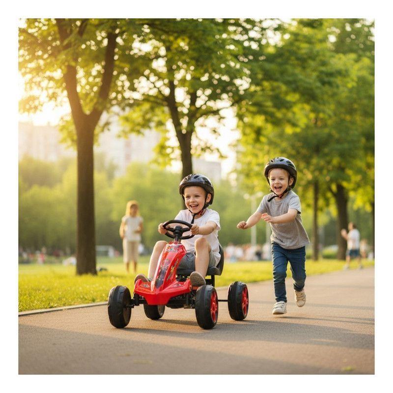 Auto Batería Go Kart Eléctrico Infantil Volt Rojo -1