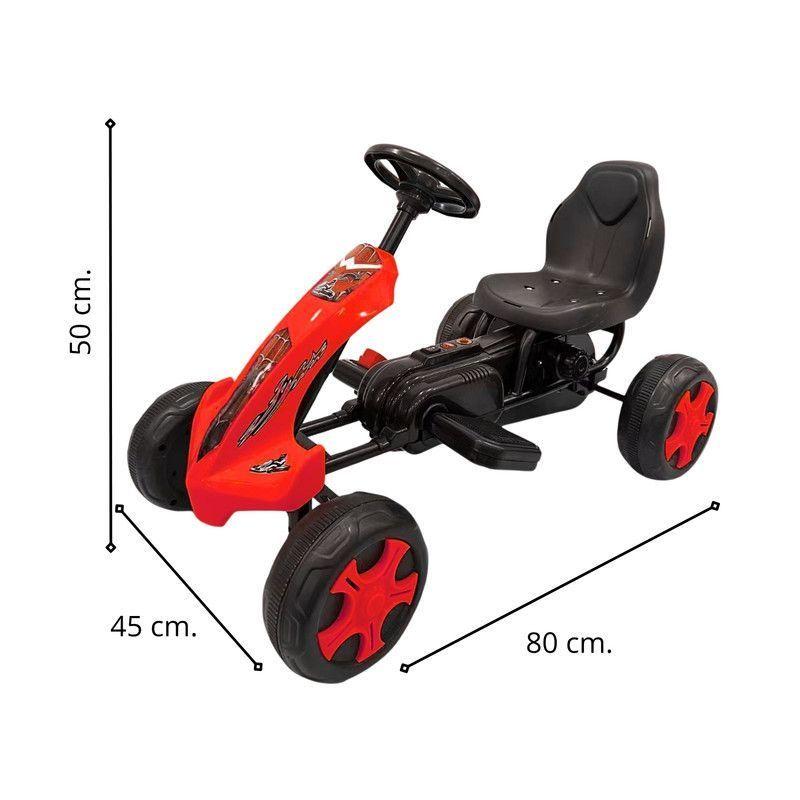 Auto Batería Go Kart Eléctrico Infantil Volt Rojo -2