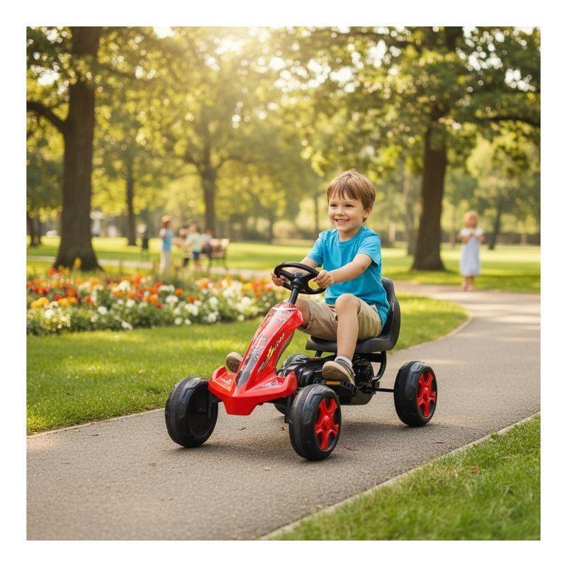 Auto Batería Go Kart Eléctrico Infantil Volt Rojo -5