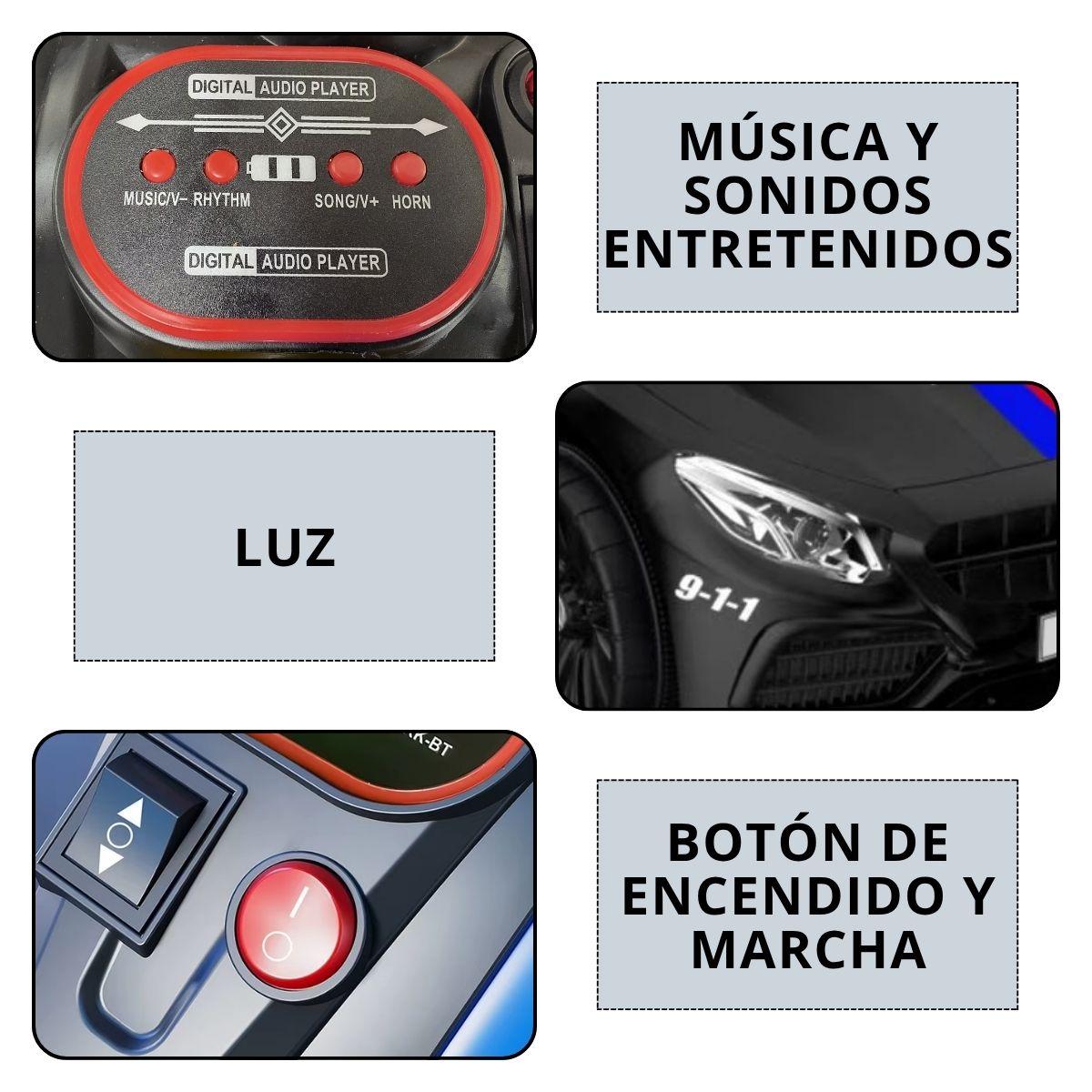 Auto Batería Eléctrico Infantil Policia Juguete-3
