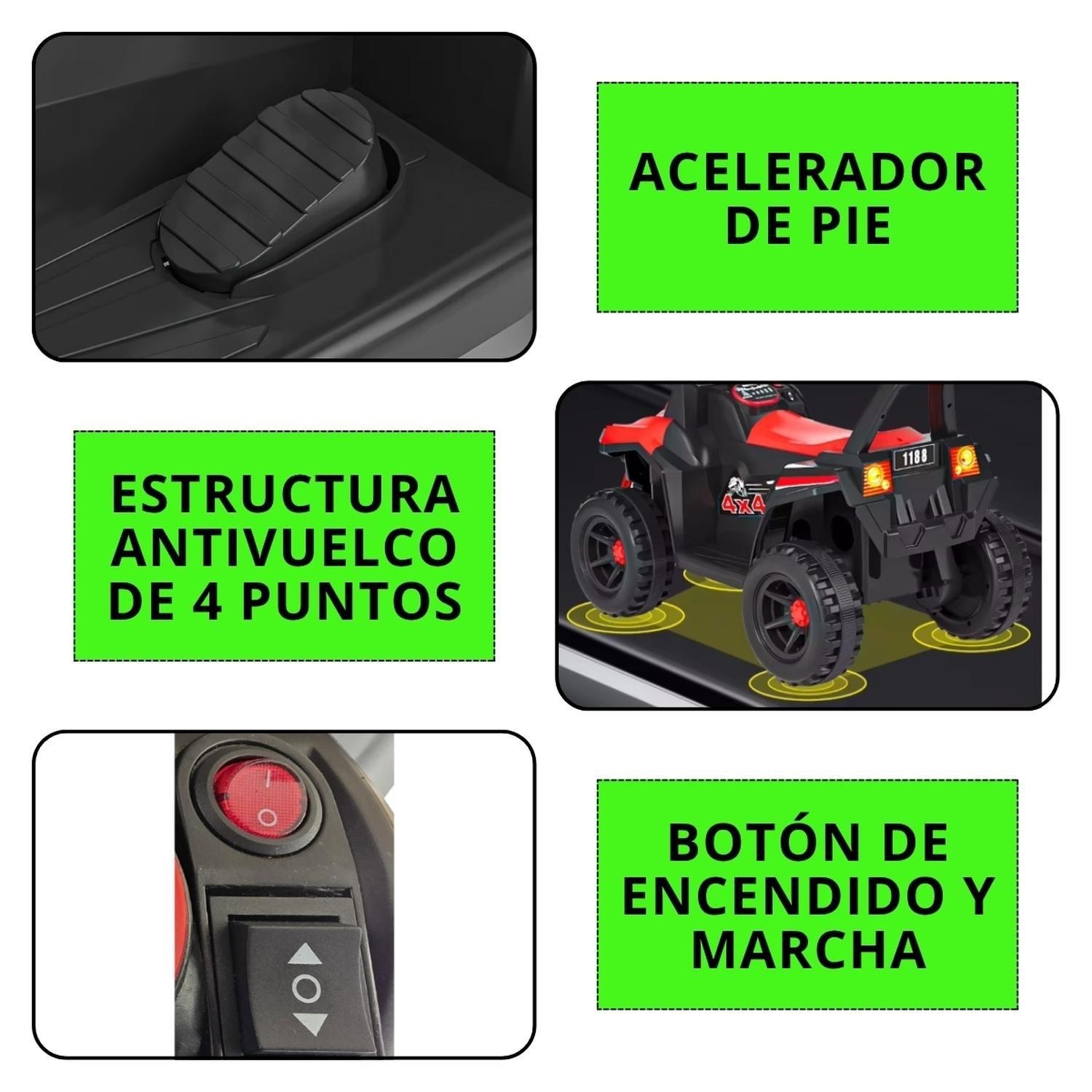 Moto Batería Eléctrico Infantil Rock Verde Juguete-3