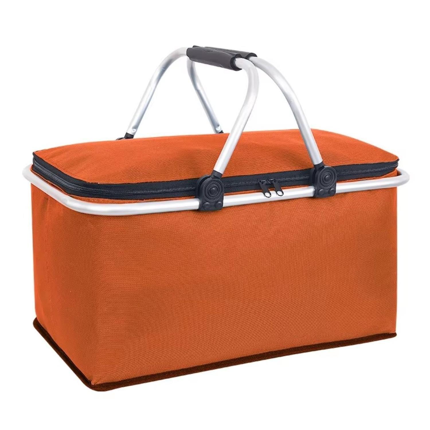 Bolso Termico Plegable Naranja Cooler Canasta Picnic-0