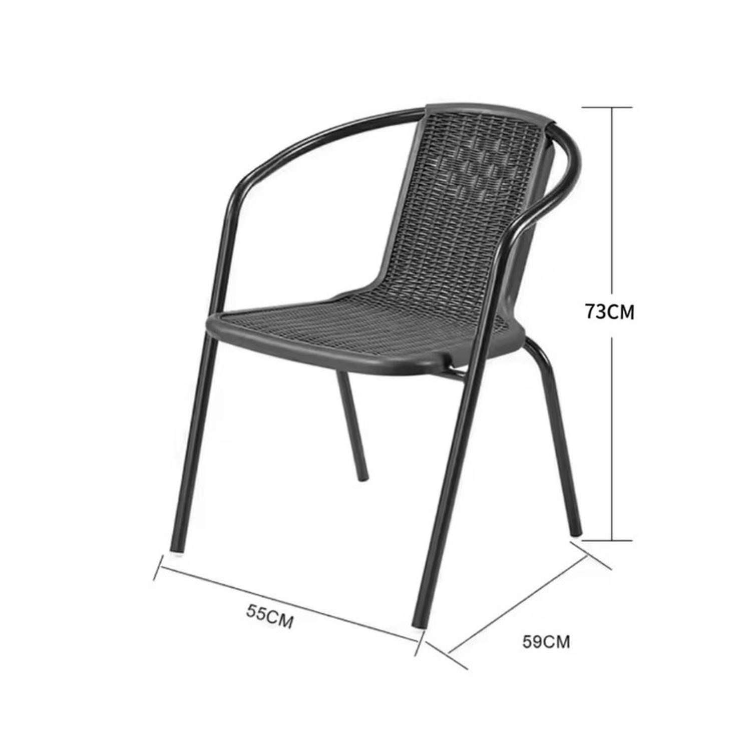 Juego De Terraza De Balcón Comedor Mesa Vidrio Kate 2 Sillas-7