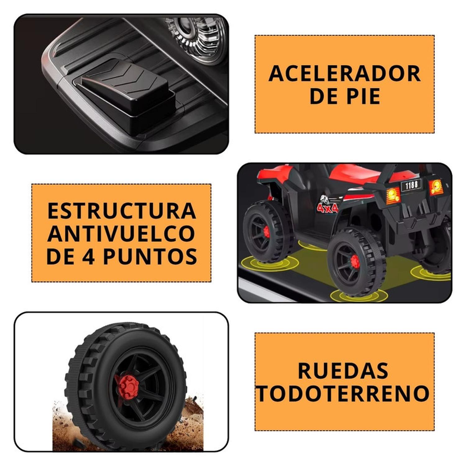 Moto Batería Eléctrico Infantil Terra Naranja Juguete-3