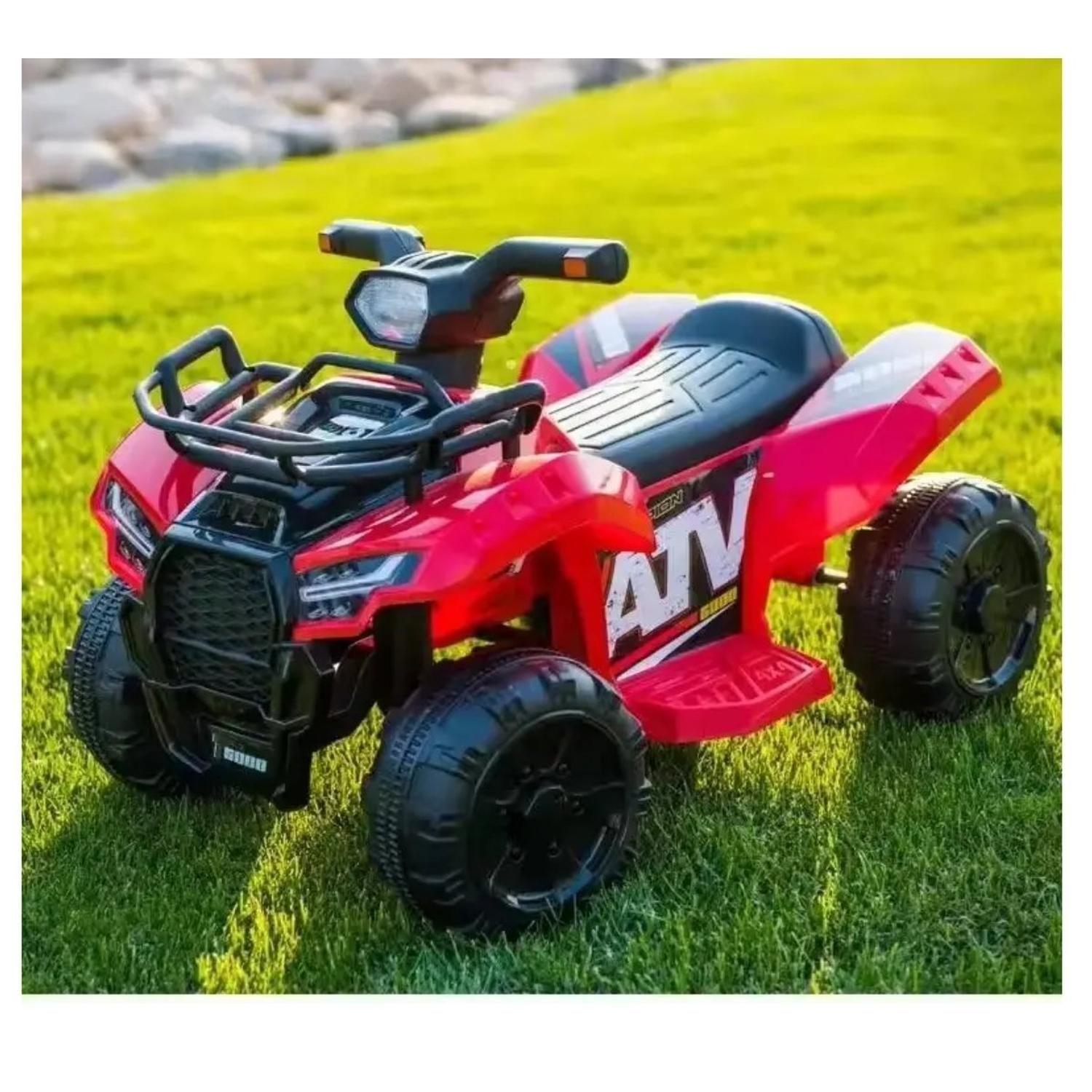 Moto Batería Eléctrico Infantil Quad Roja Juguete-2