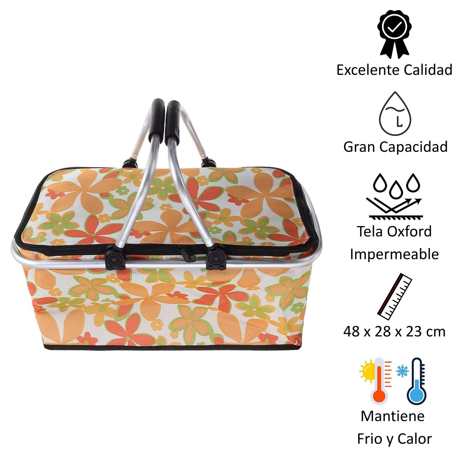 Bolso Termico Plegable Astromelias Cooler Canasta Picnic-2