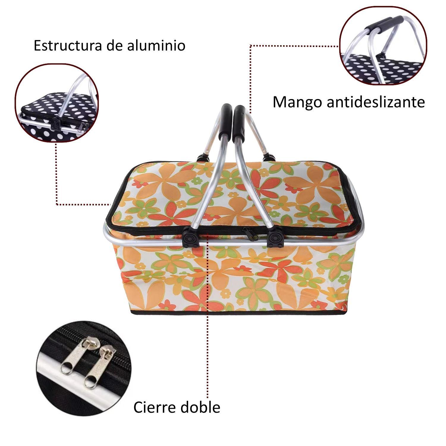Bolso Termico Plegable Astromelias Cooler Canasta Picnic-4