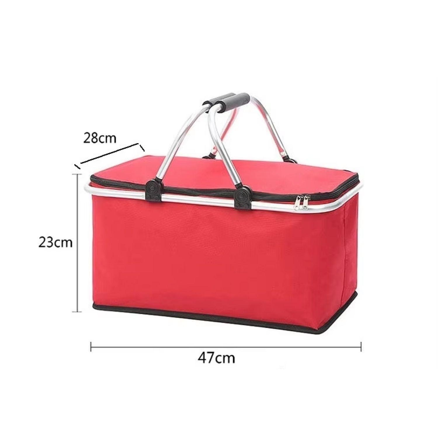 Bolso Termico Plegable Rojo Cooler Canasta Picnic-1