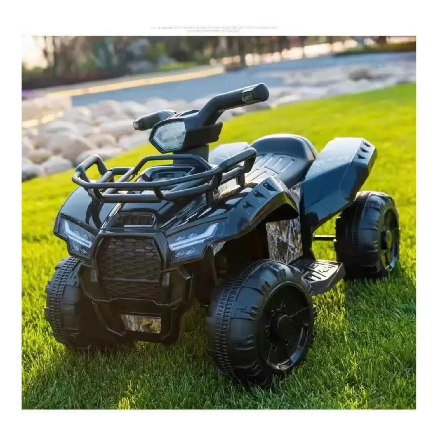 Moto Batería Eléctrico Infantil Quad Negra Juguete-3