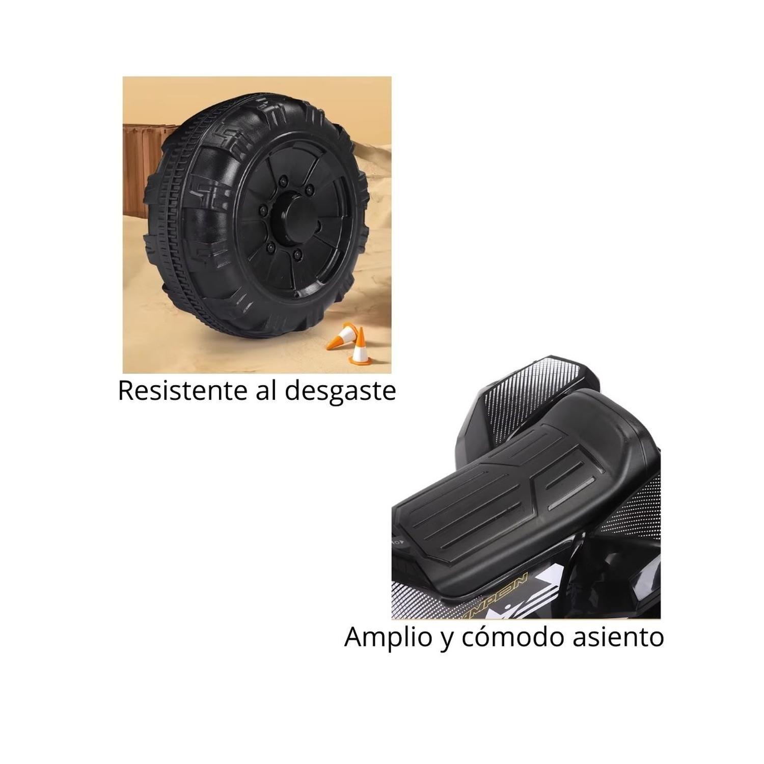 Moto Batería Eléctrico Infantil Quad Negra Juguete-4
