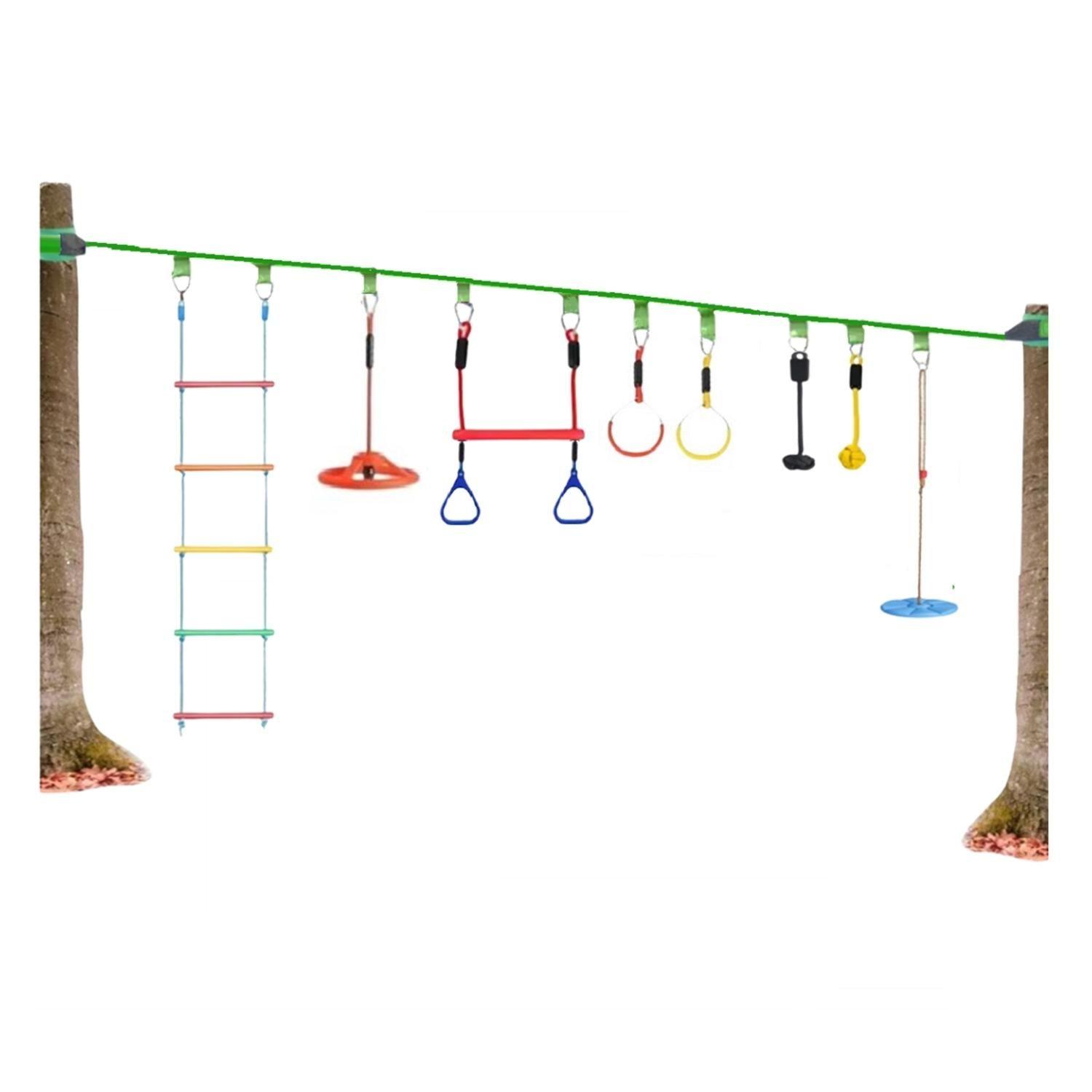 Juego Carrera Ninja Warrior 8 Obstaculos Slackline-5