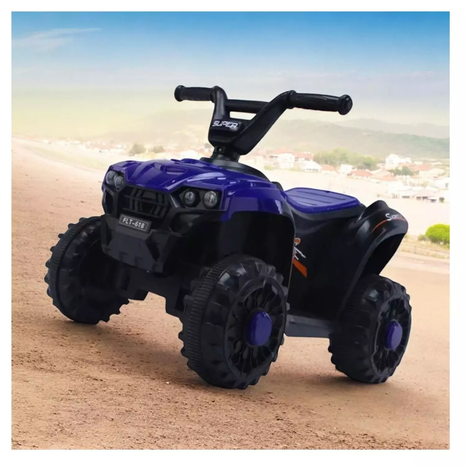 Moto Batería Eléctrico Infantil Hawk Azul Juguete-3