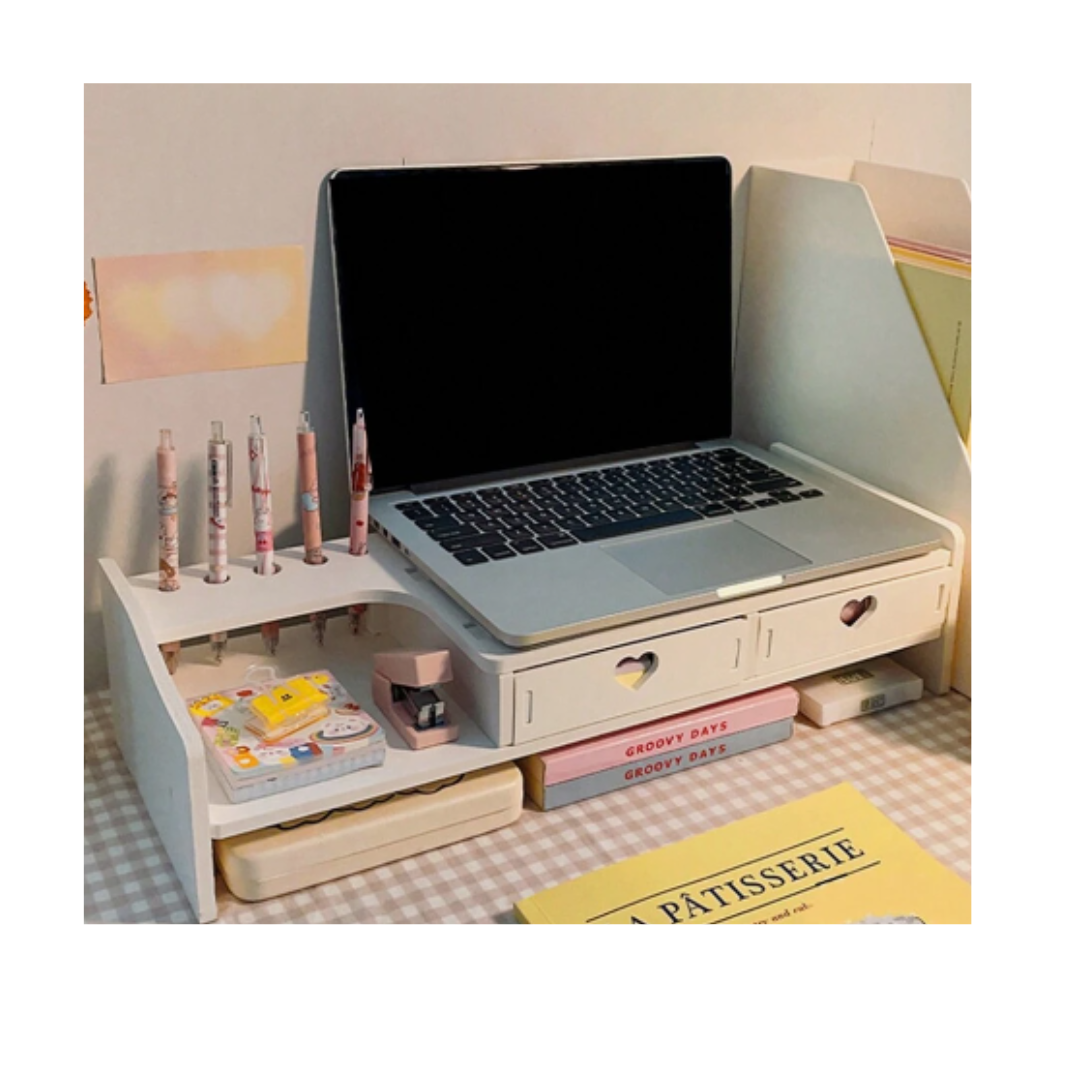 Organizador de Escritorio Elevador de Monitor 2 Cajones-1