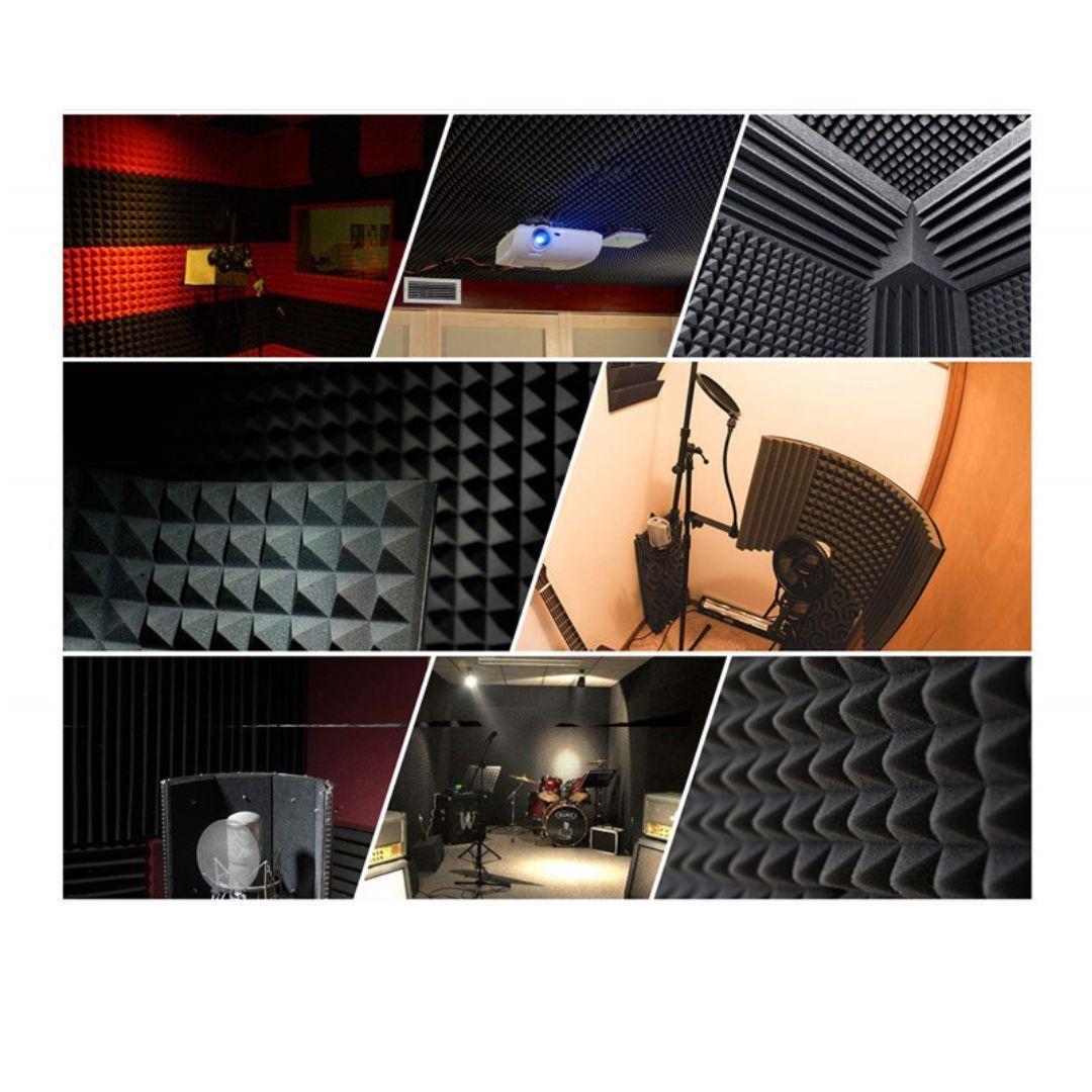 Pack de 12 Paneles Acústicos De Espuma Adhesivos Aislantes De Sonido-3
