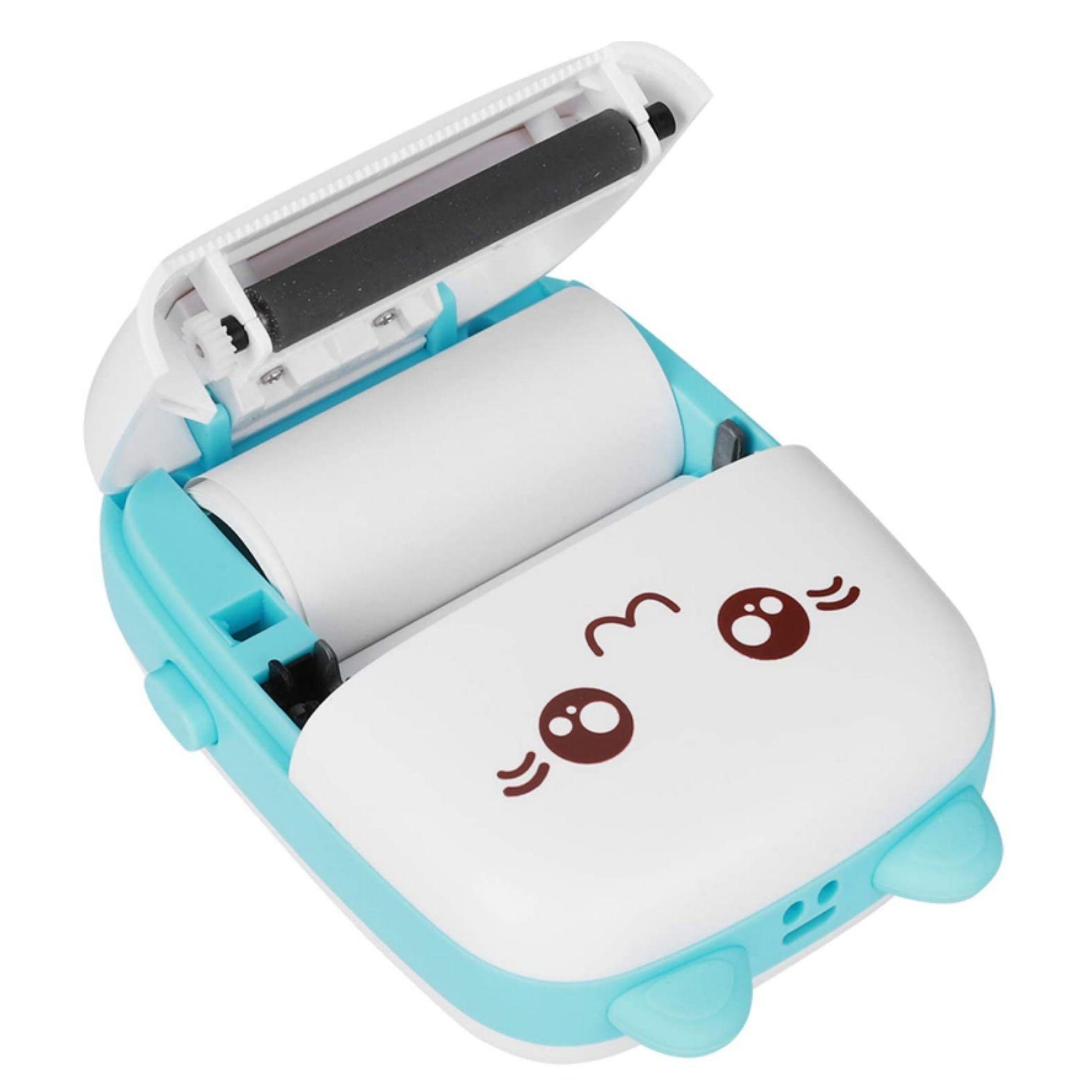 Mini Impresora Térmica Gatito Portátil 3 Rollos Adhesivos de Colores-5