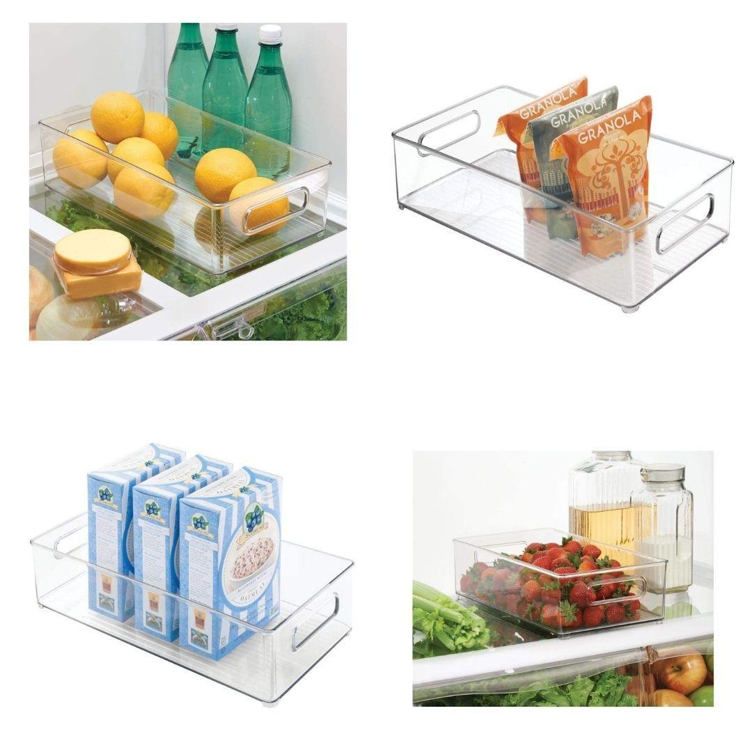 Kit 4 Cestas Organizadoras Caja para Estantes Refrigerador Cocina-5